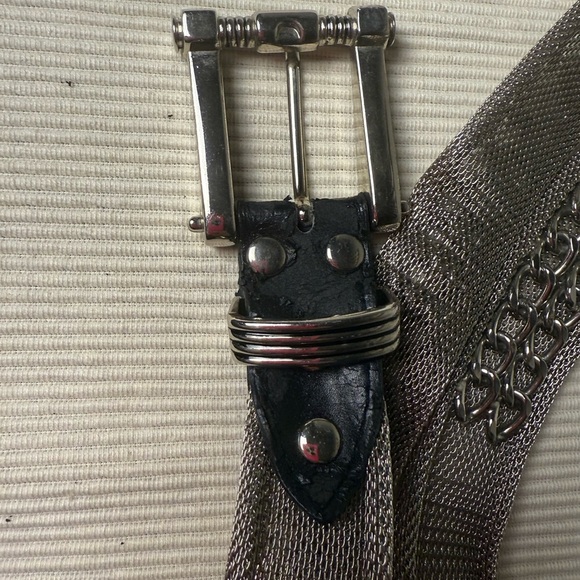 Silver Buckle Belt with Decorative Studs - Picture 2 of 6